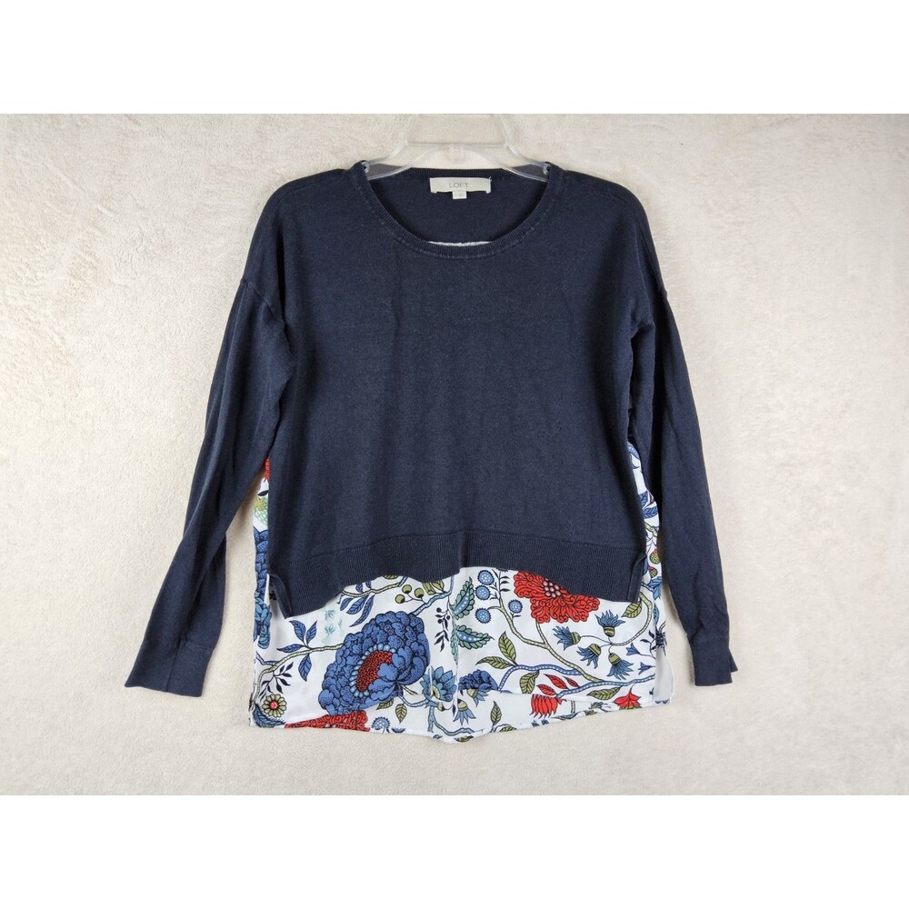 LOFT Ann Taylor Women's Long Sleeve Multimedia Blouse Top Size S